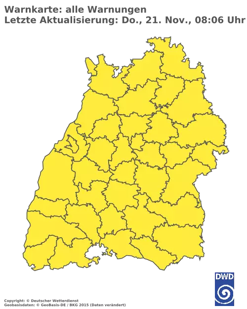 Aktuelle Wetterwarnungen für  Ostalbkreis