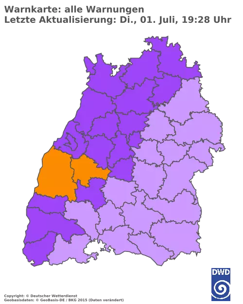 Aktuelle Wetterwarnungen für  Ostalbkreis