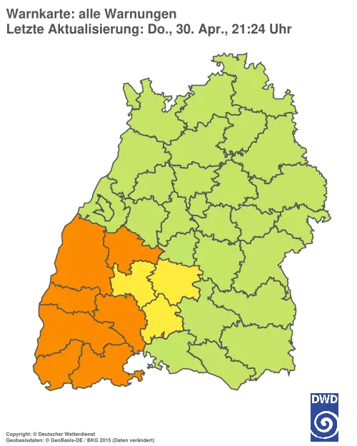 Aktuelle Wetterwarnungen für %region%